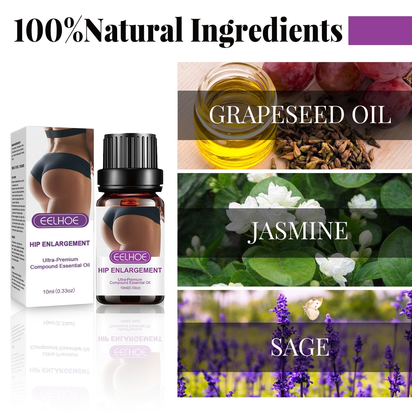 Butt Lift Essential Oil, Firming Butt Lift Body Shaping Massage Essential Oil - Korvel