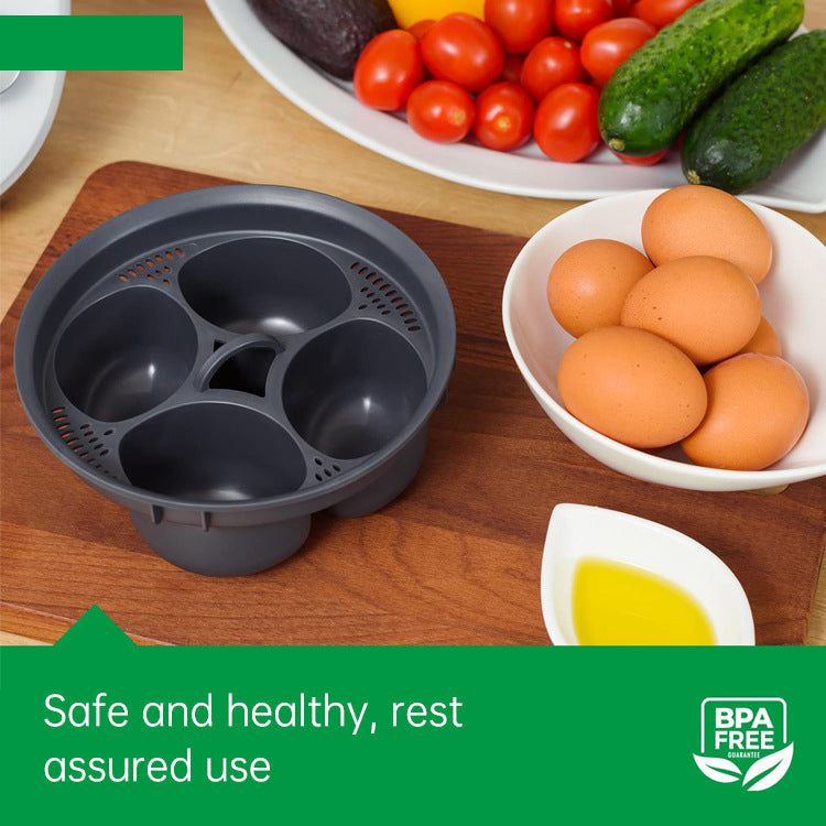 Premium Kitchen Egg Steamer with 4-Hole Holder