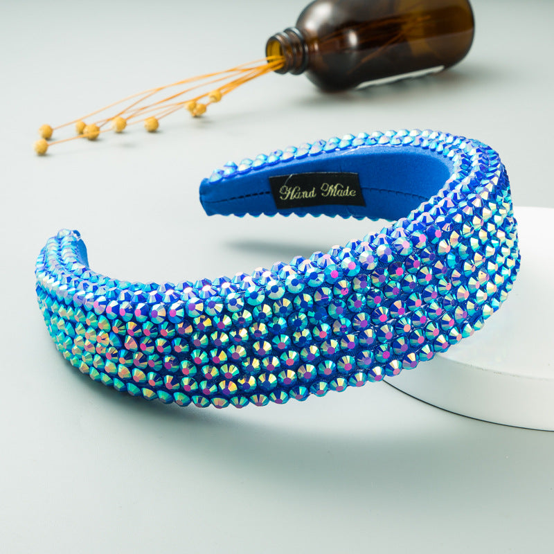 Premium Wide Brimmed Headdress with Rhinestones