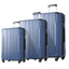 Hardshell Luggage Sets 3 Pcs Spinner Suitcase with TSA Lock Lightweight 20''24''28'' Blue + ABS - Korvel