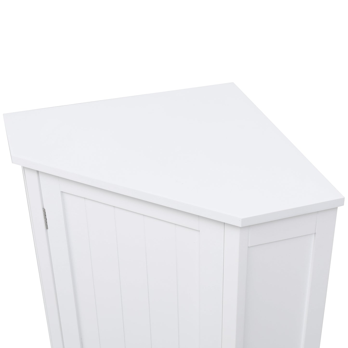 Modern White Triangle Corner Bathroom Cabinet with Adjustable Shelf