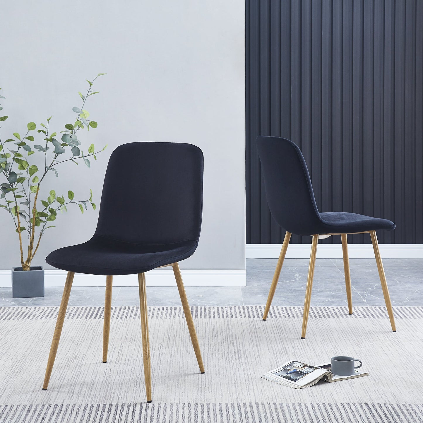 Dining Chair 4PCS（BLACK）Modern style New technology Suitable for restaurants cafes taverns offices - Korvel