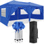 10'x20 'folding canopy with 6 detachable side walls outdoor activity shelters UPF 50+terrace portable tent (blue) - Korvel