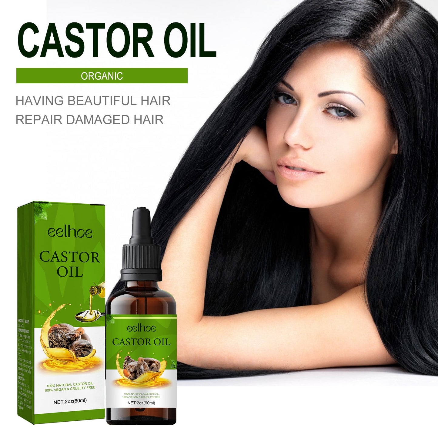 Aceite de Ricino Orgánico para el Cuidado y Humectación del Cabello