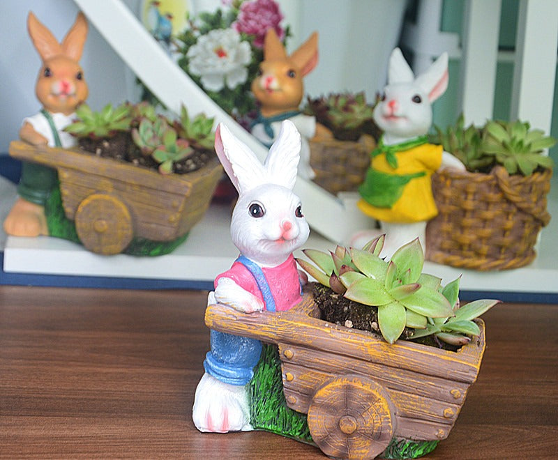 Charming Rabbit Planter for Succulents