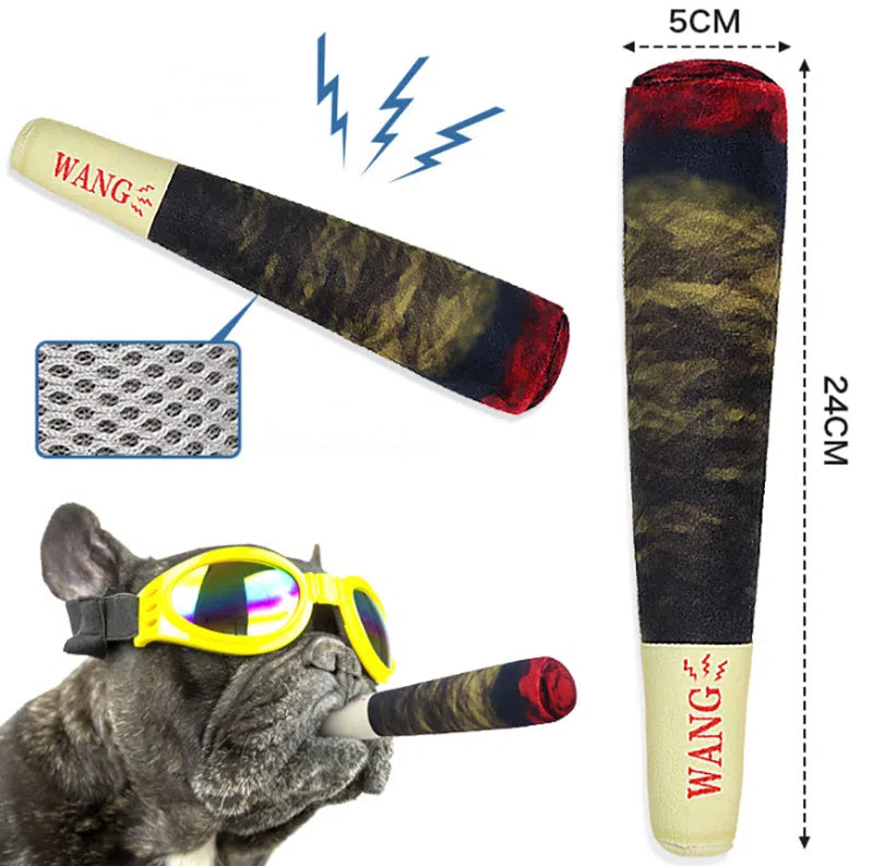 Dog voice toy green simulation cigar plush pet toy - Korvel