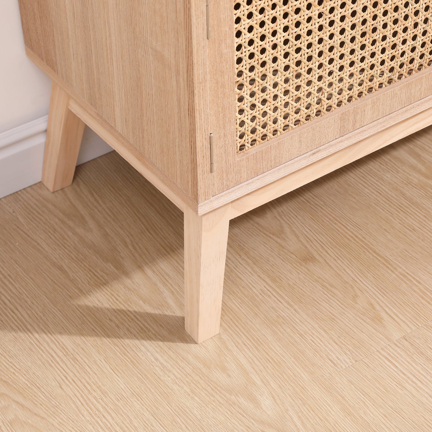 Support de télévision Boho SUPERJARE pour TV de 55 pouces avec étagère réglable