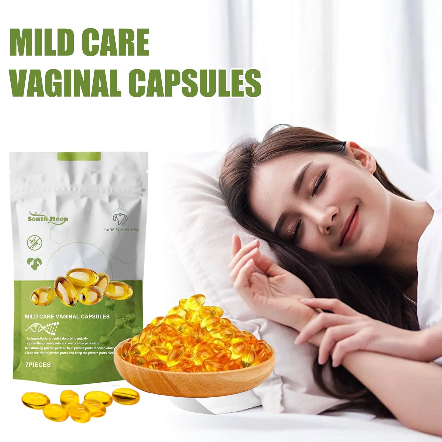 Mild Care Vaginal Capsules, Body Cleanse Deodorizing Odor And Itchiness Firming Gentle Care Capsules - Korvel