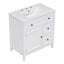 30" Bathroom Vanity with Sink Top, Bathroom Vanity Cabinet with Door and Two Drawers, Solid Wood Frame, One Package, White - Korvel