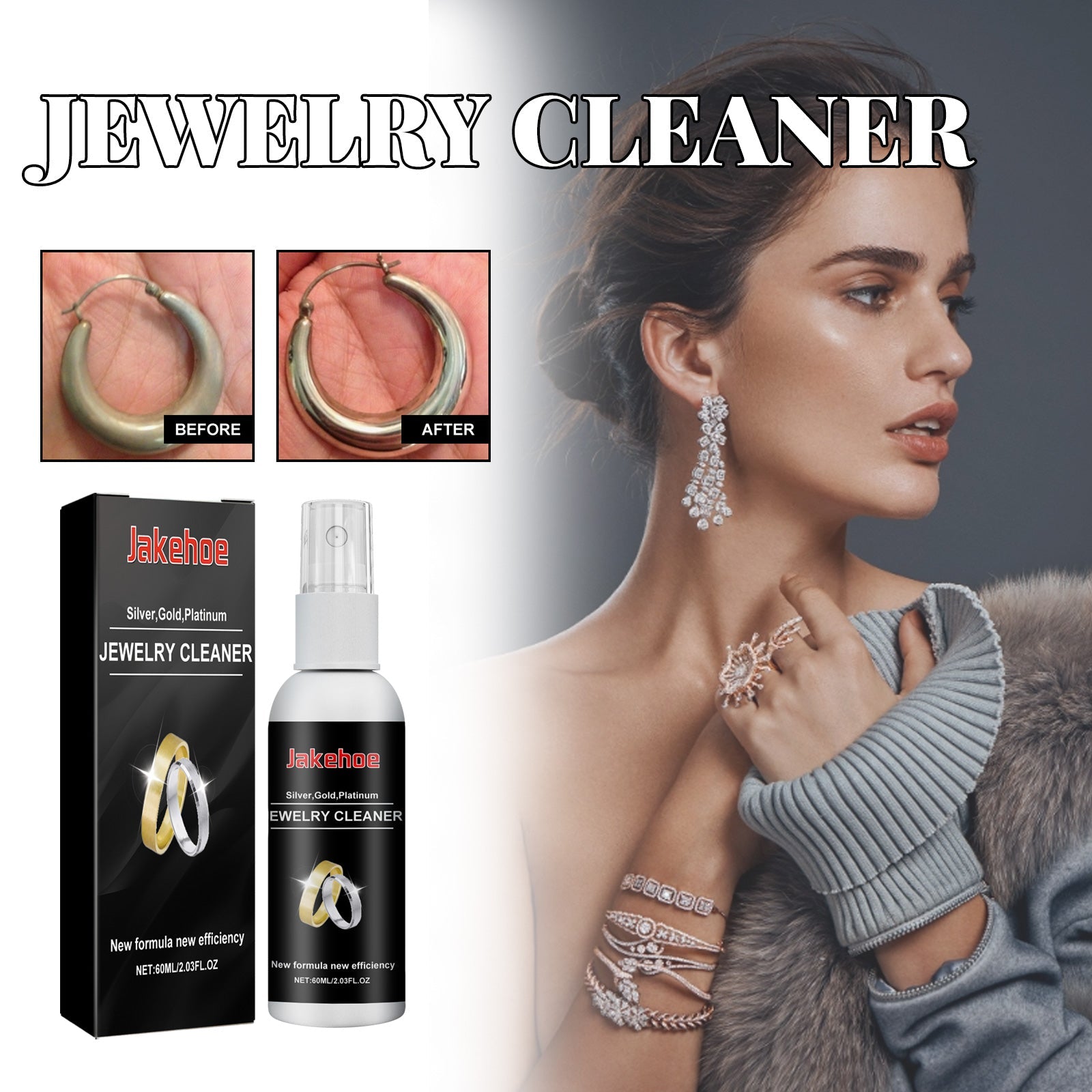 Jewelry Cleaner, Gold And Silver Jewelry Watches Diamond Ring Jewelry Decontamination Anti-Oxidation Cleaner - Korvel