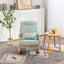 Premium Upholstered Rocking Chair with Lumbar Pillow