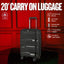 Stylish Black Hardcase Luggage Set - 28', 24', 20' Sizes - Korvel