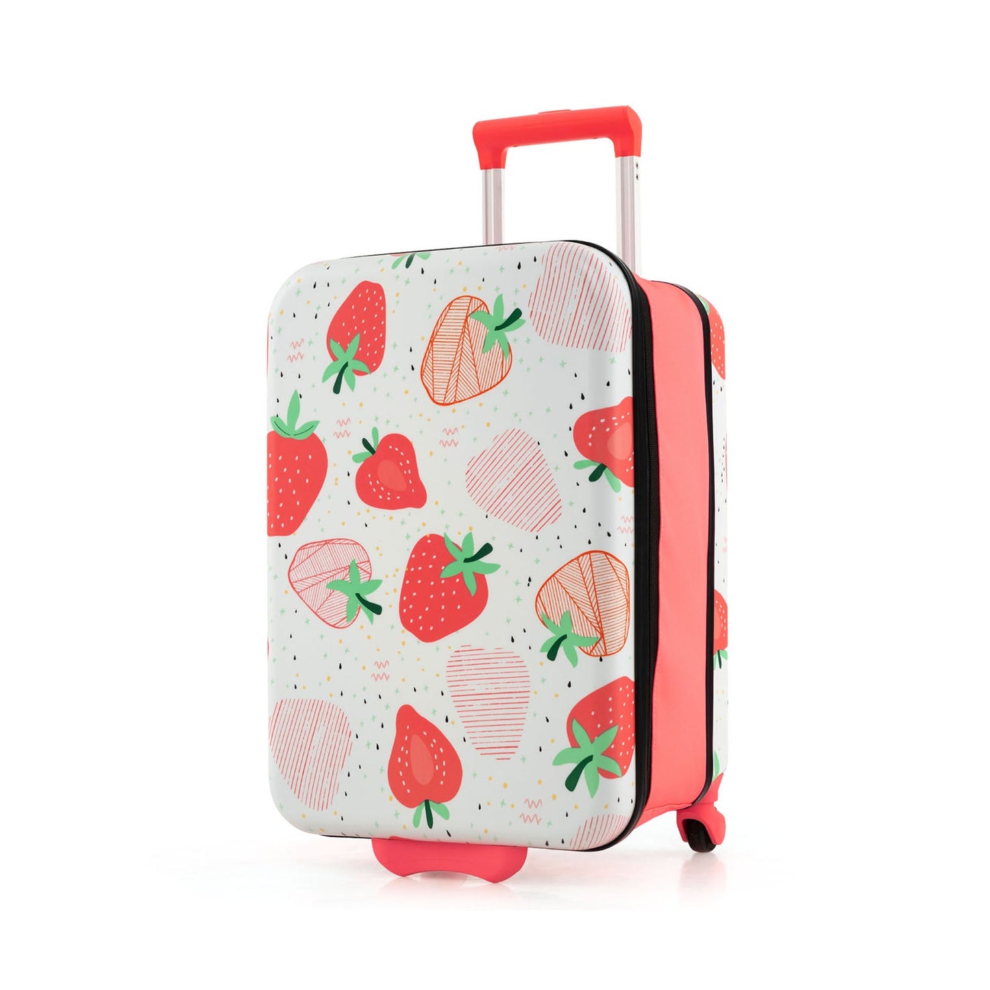 20 Inch Kids Rolling Luggage - Foldable Hardshell Suitcase - Pink