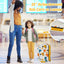20 Inch Kids Rolling Luggage - Foldable Hardshell Suitcase - Yellow
