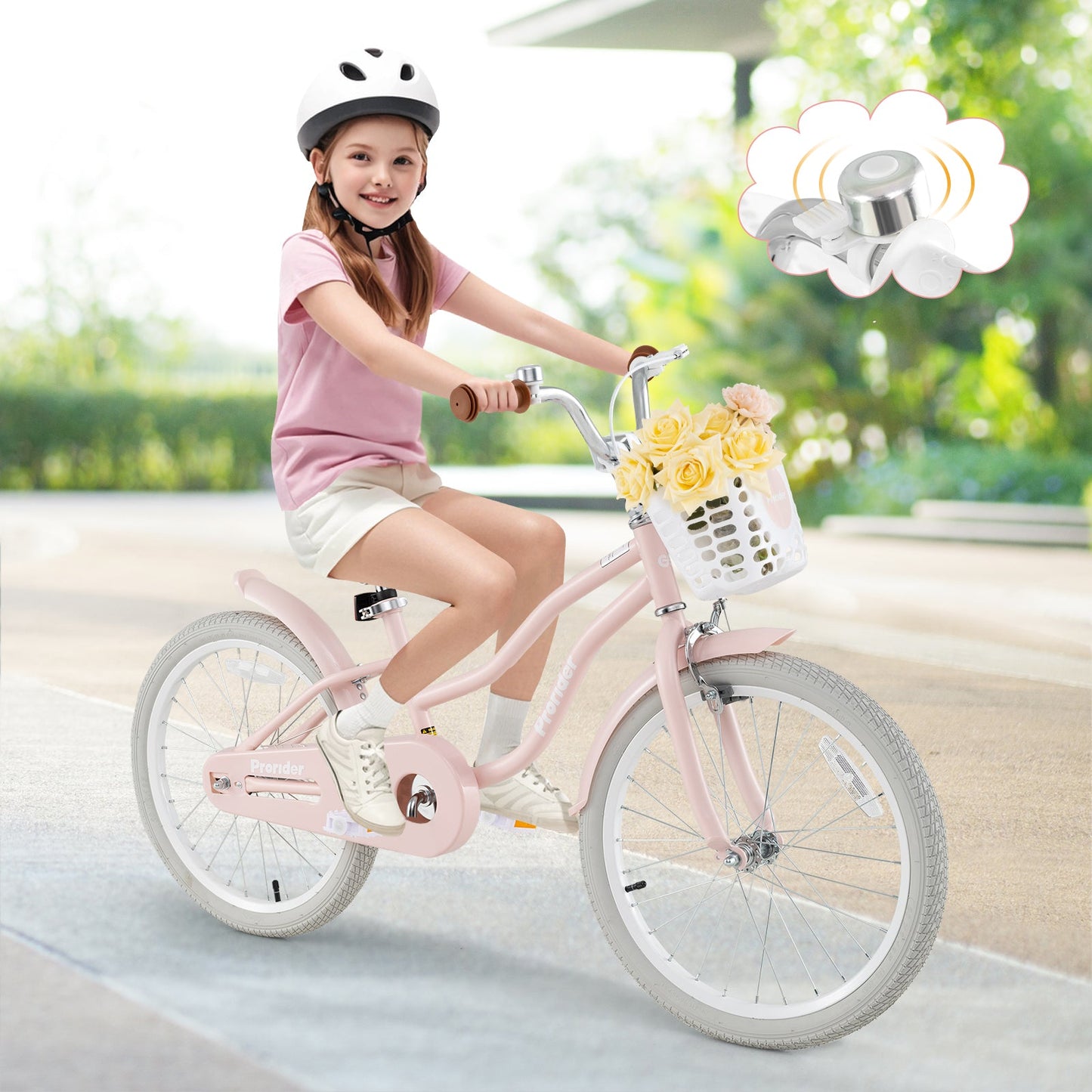 Bicicleta para Niños de 20 Pulgadas con Patín para Niños y Niñas