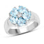 2.58 Carat Genuine Blue Topaz & White Topaz Sterling Silver Ring