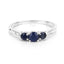 0.56 Carat Blue Sapphire & White Diamond 14K White Gold Engagement Ring