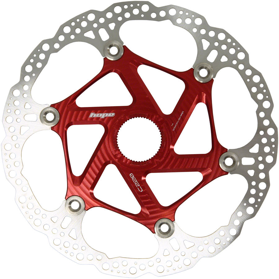 Rotor de freno de disco Hope MTB Floating Centre-Lock - 220mm Rojo