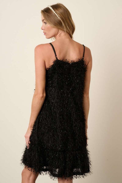Robe Mini Cami à Volants en Plumes pour Femmes