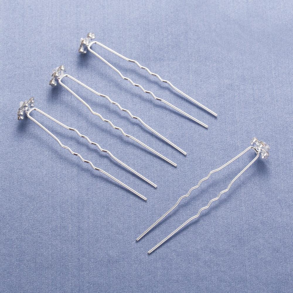 20Pcs Bridal Pearl Flower Hair Pins - Elegant Wedding Accessories
