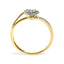 Bague de promesse en cœur filigrane avec accent en diamant en or jaune 10K - Taille 7