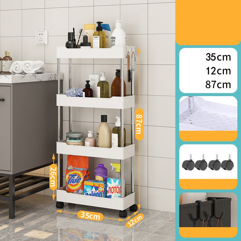 Kitchen multi layer vegetable basket rack floor-standing removable vegetable storage household multi functional trolley - Korvel