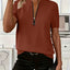 T-shirt uni à côtes avec manches zippées