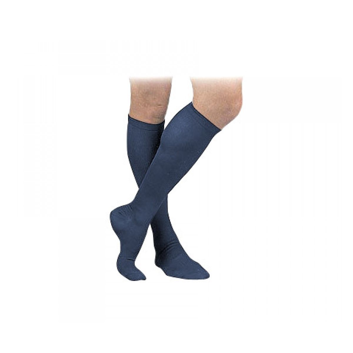 Premium Men's Ribbed Dress Socks - 15-20 mmHg Compression - Navy