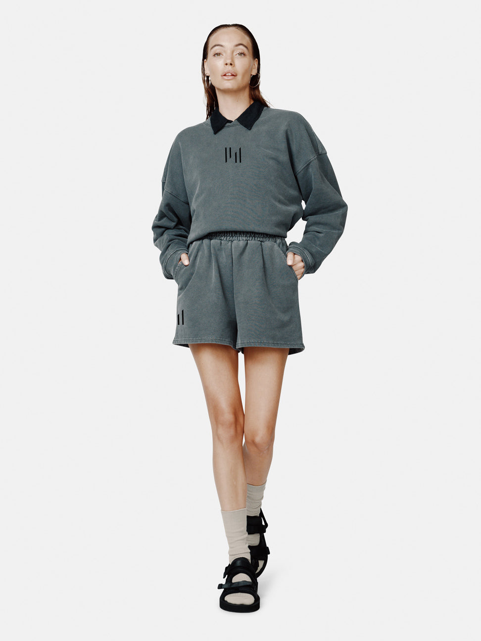 Sudadera Oversized de French Terry - Negro