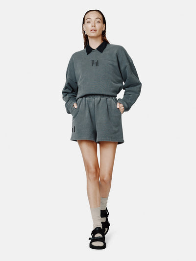 Sweatshirt en Terry Français Surdimensionné - Noir
