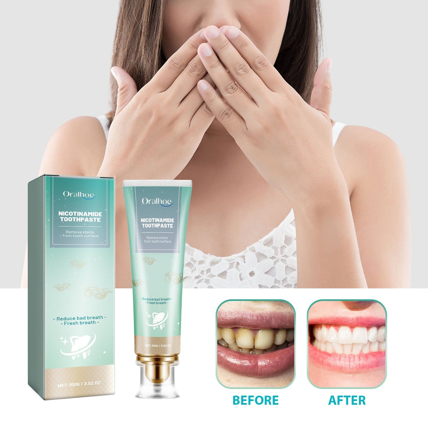 Dentifrice au nicotinamide pour une haleine fraîche et un blanchiment