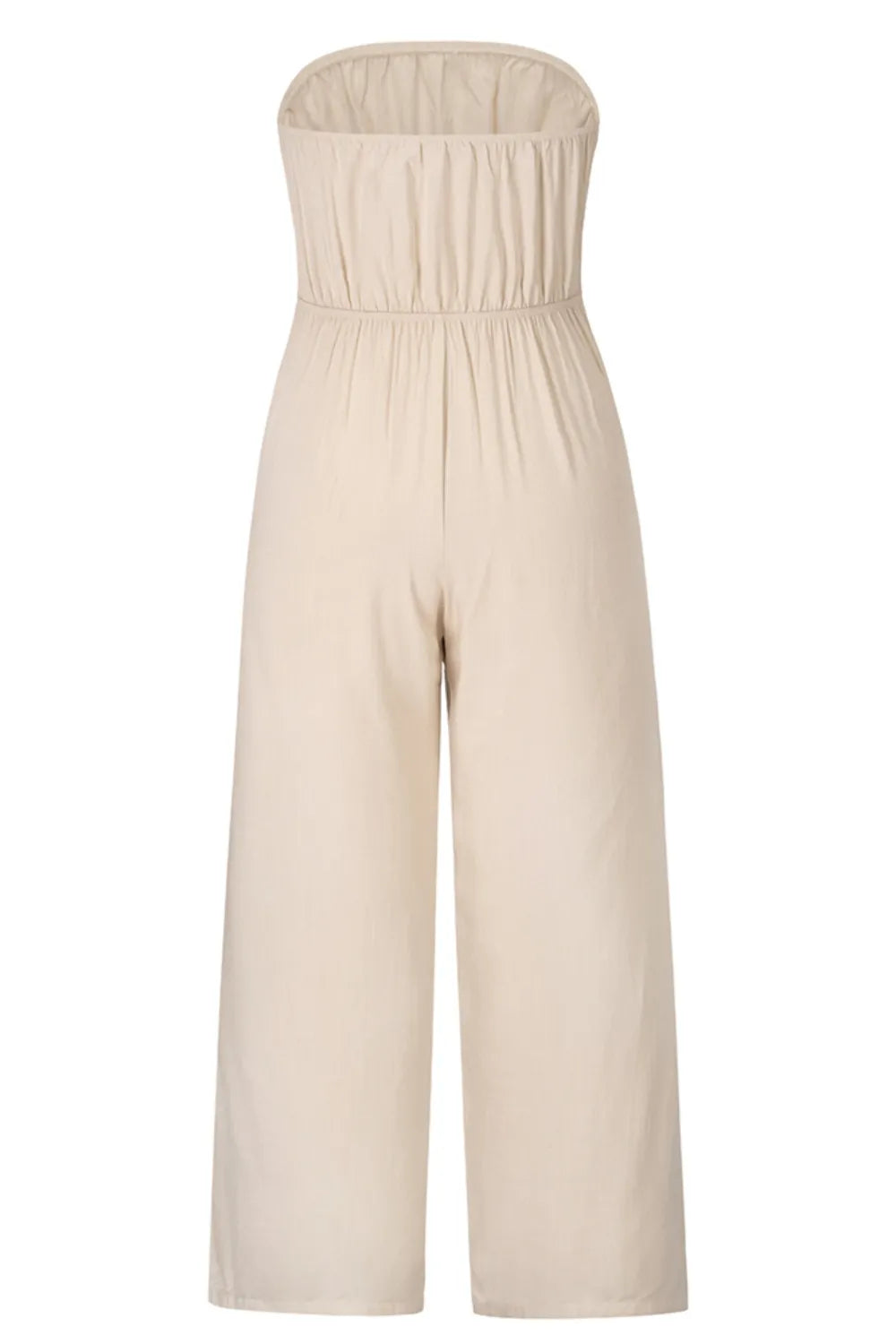 Tied Cutout Tube Wide Leg Jumpsuit - Korvel