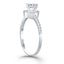 Bague de fiançailles en or blanc 14 carats avec halo de diamants