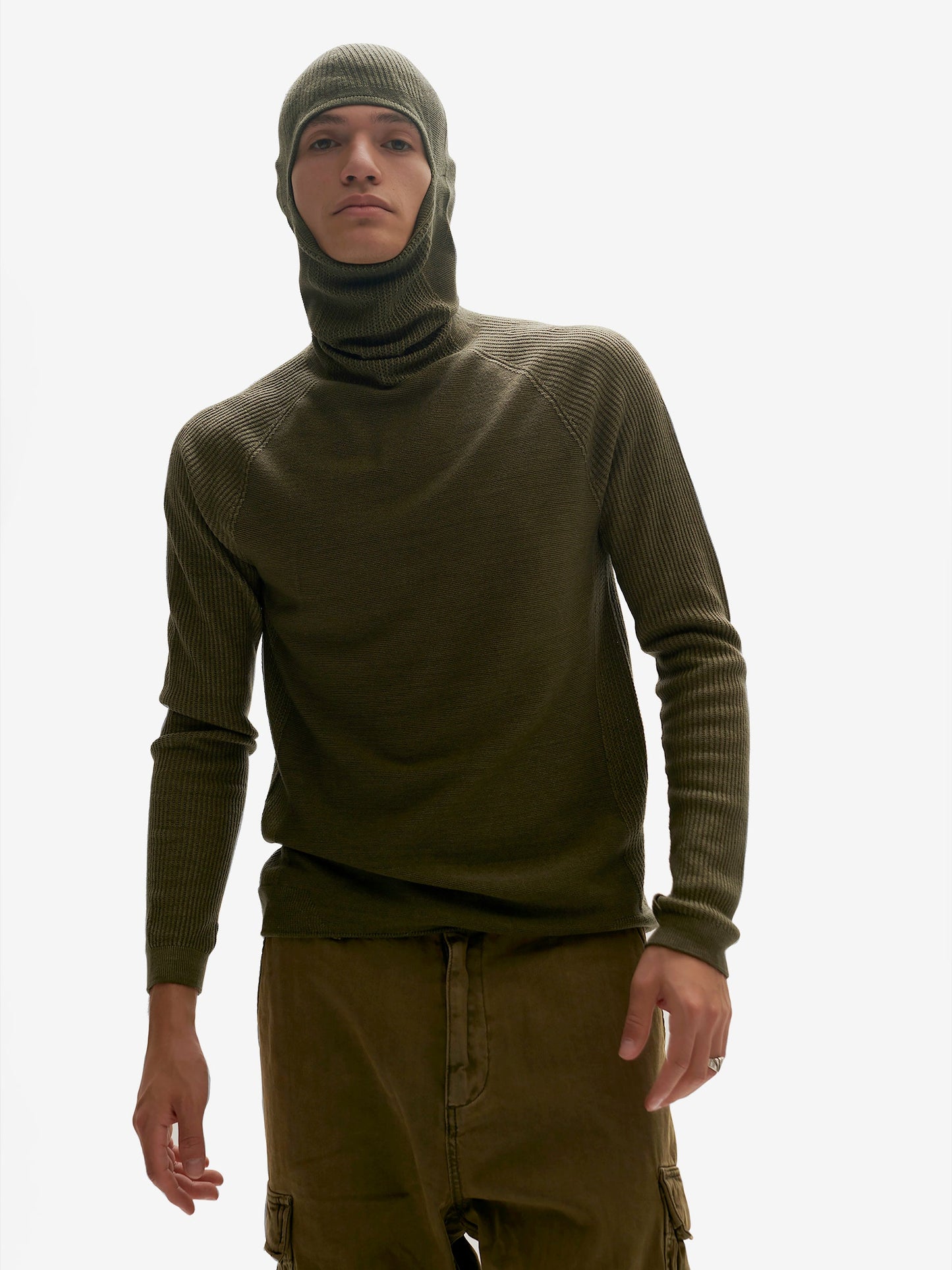 Pull à capuche - Vert pierre
