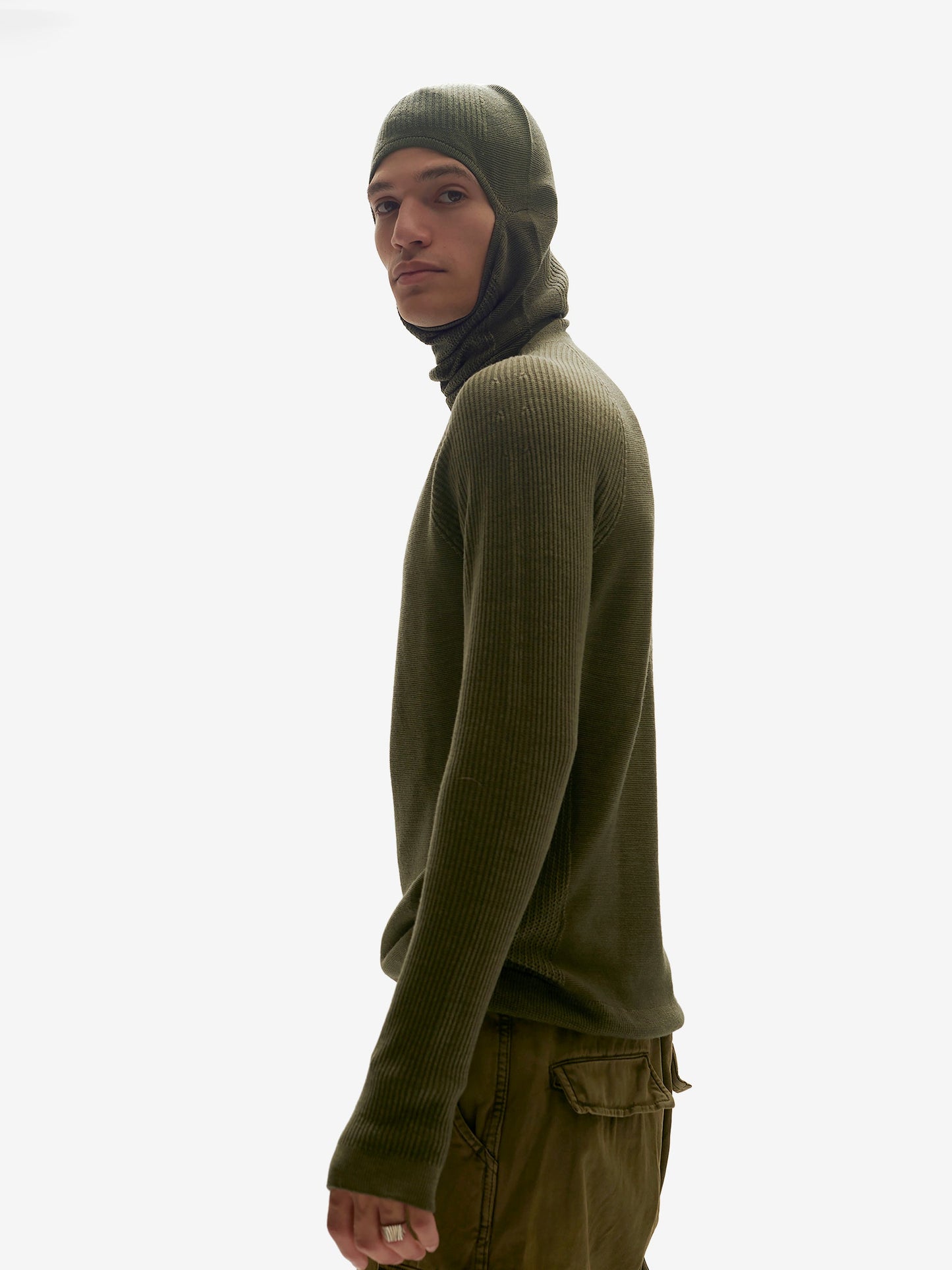 Pull à capuche - Vert pierre