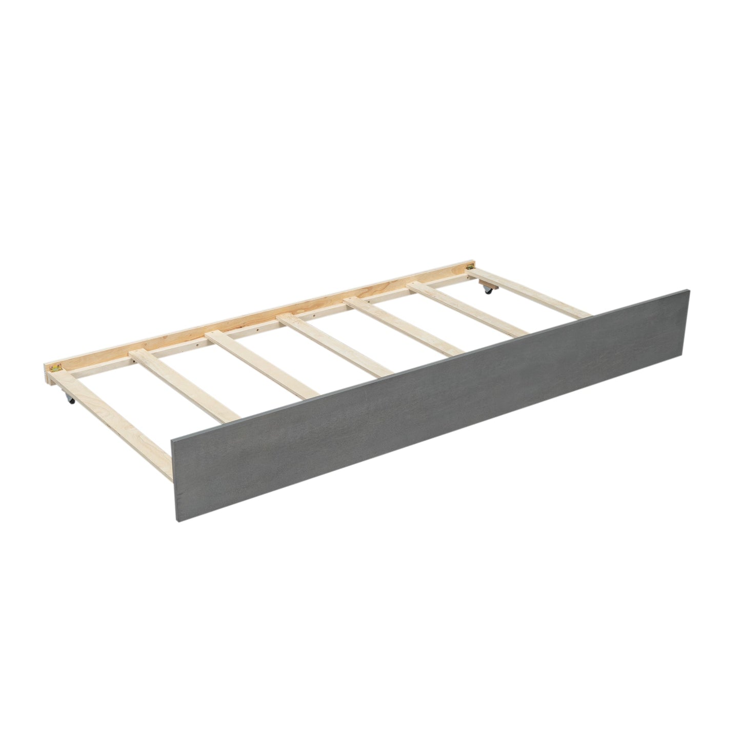 Wood Twin over Full Bunk Bed with Trundle - Gray