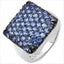 Bague de fiançailles en argent sterling avec tanzanite véritable de 2,21 carats