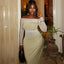 Women's Irregular Hem Pencil Dress - One-Shoulder Long Sleeve