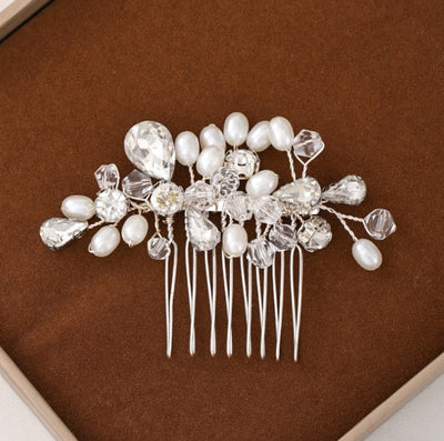 Elegant Handmade Crystal Pearl Hair Comb