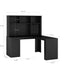 Writing desk with drawer bookshelf and charger, modern L-shaped desk with storage space, corner gaming computer desk - Korvel