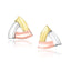 Pendientes de Aro Abiertos Triangulares de Oro de Tres Colores de 14k