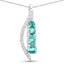 Colgante de Esmeralda Zambiana Genuina de 0.34 Quilates y Diamante Blanco en Oro Blanco de 14K