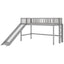 Cama baja tipo loft tamaño twin con escalera y tobogán - Gris