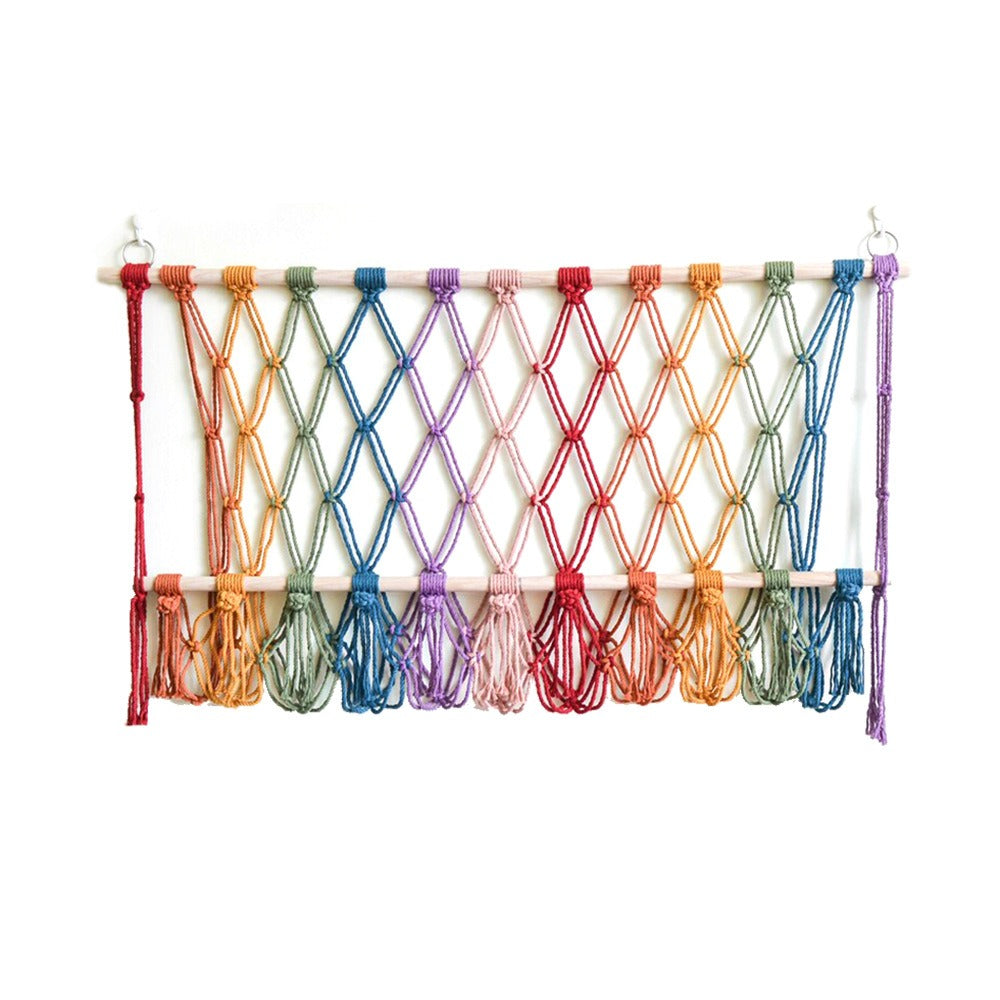 Creative wall decoration cotton rope woven mesh bag toy hammock storage tapestry - Korvel