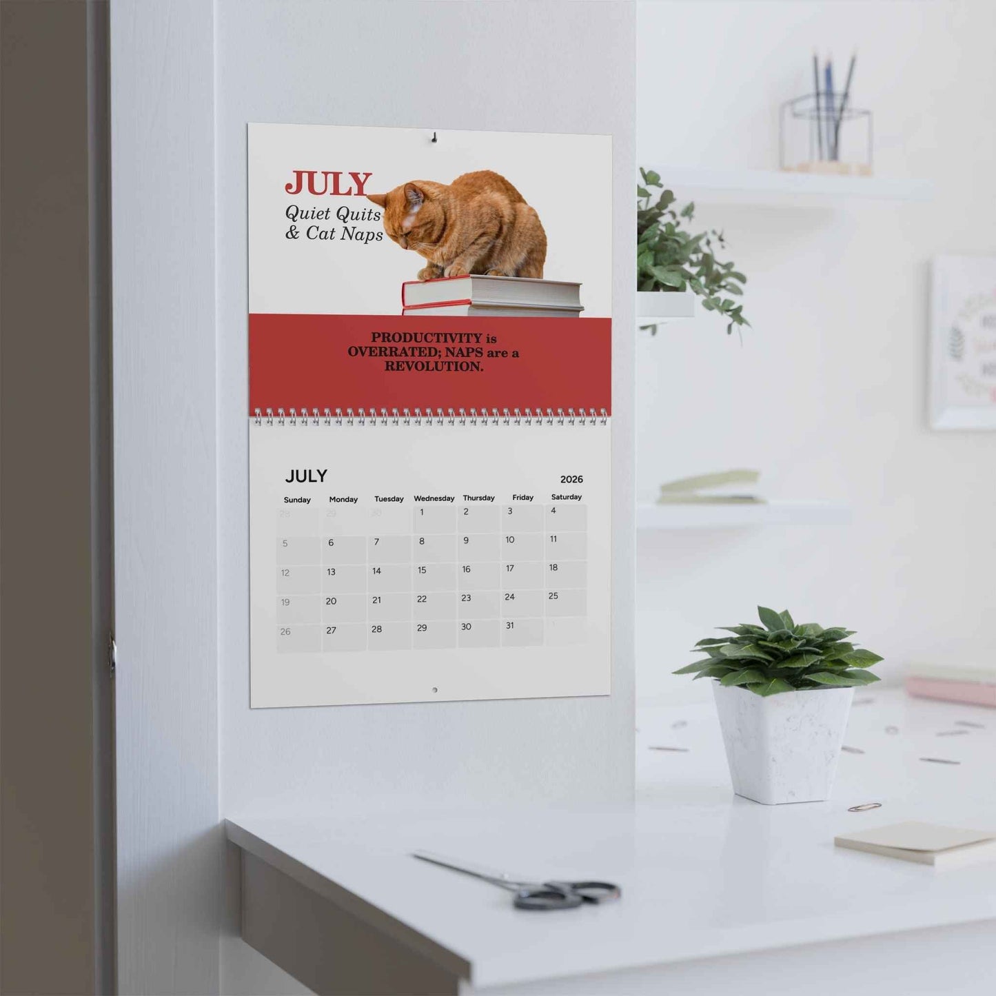 Calendrier de bureau 2026 Mind Unplugged - Une année de repos et de réinitialisation