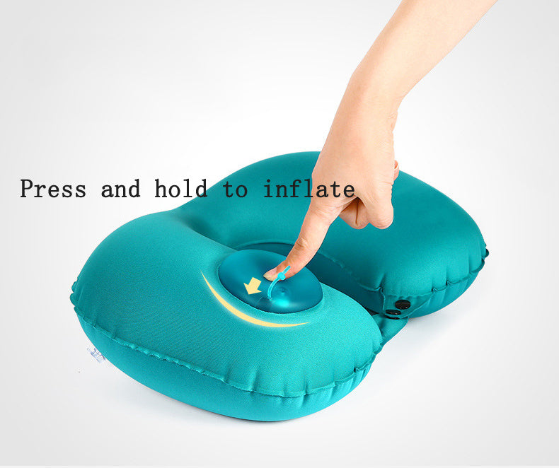 Portable U-Shape Inflatable Travel Pillow