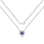 0.55 Carat Genuine Tanzanite & White Topaz Necklace in Sterling Silver