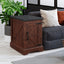 Farmhouse tea table bedside table rectangular farmhouse tea table with barn door and adjustable storage rack OAK - Korvel