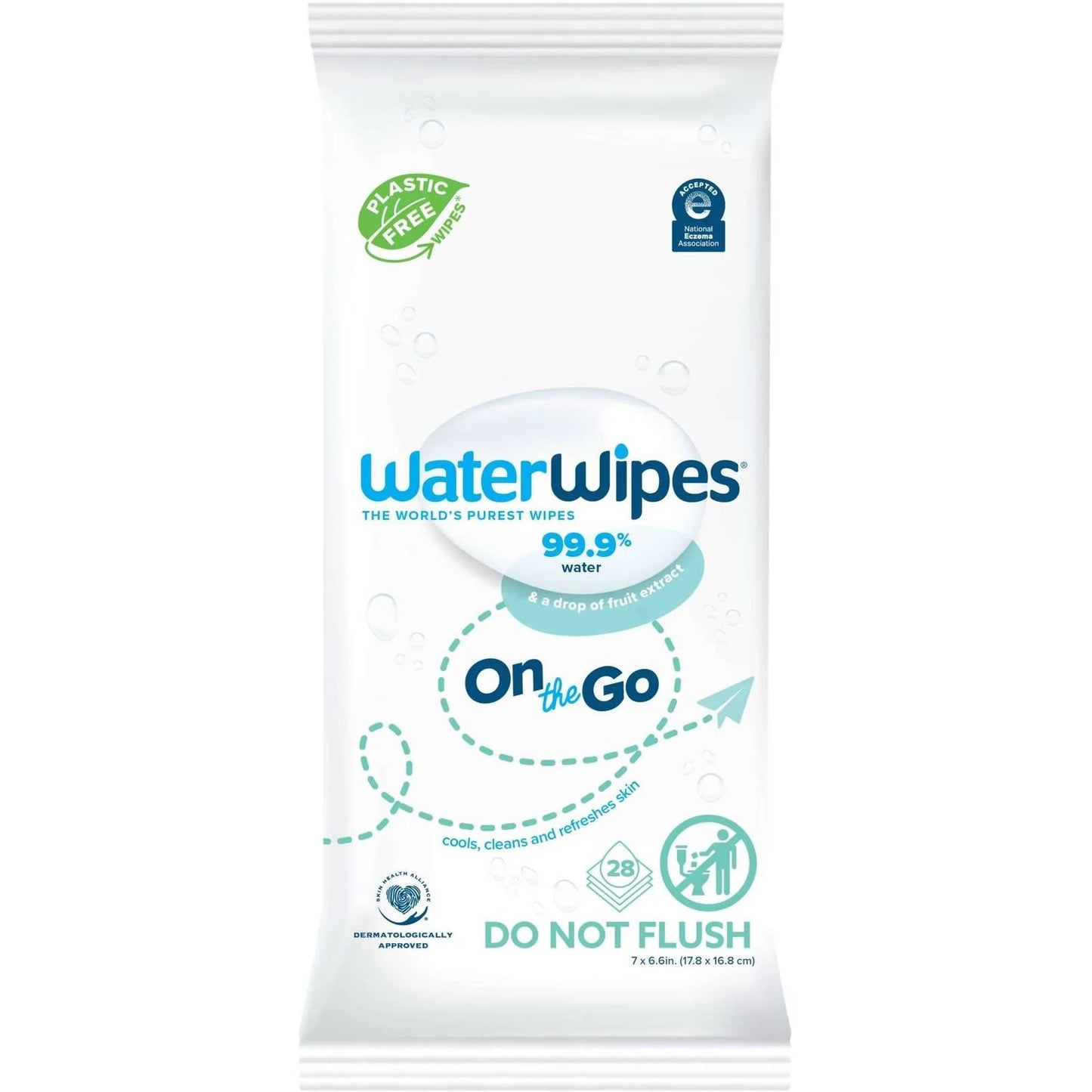 Toallitas WaterWipes Sensitive+ para Llevar - Sin Fragancia y Hipoalergénicas, 28 Ct