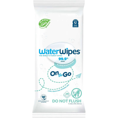 WaterWipes Sensitive+ On The Go Wipes - Unscented & Hypoallergenic, 28 Ct